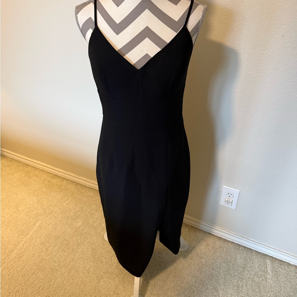 Eliza J Black V-Neck Midi Slip Dress